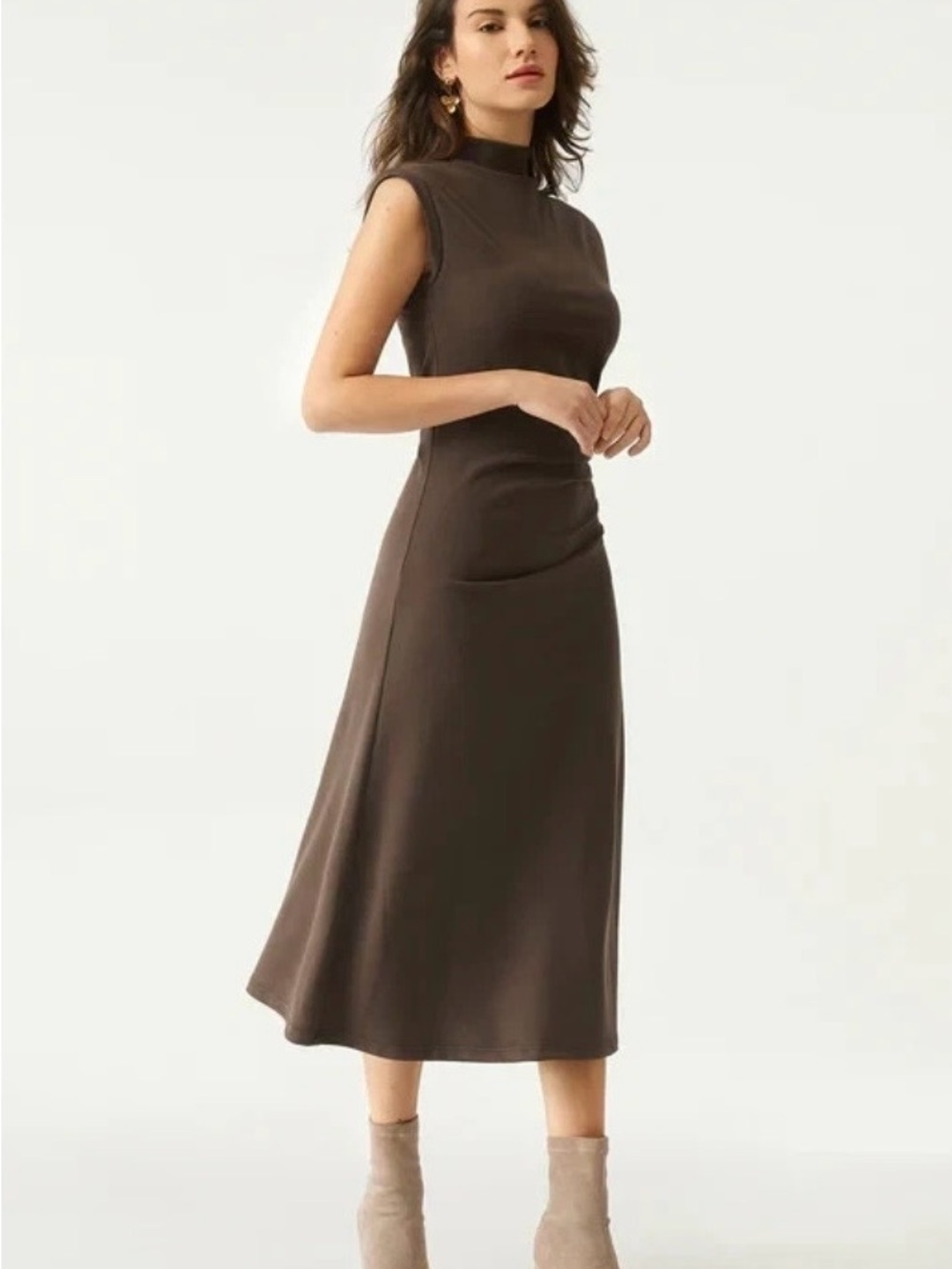 OGL MOCK NECK RUCHING ON SIDE DRESS NWT